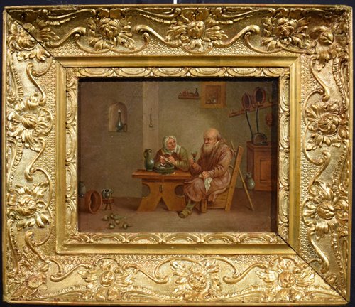 Coppia di personaggi all' interno della cucina